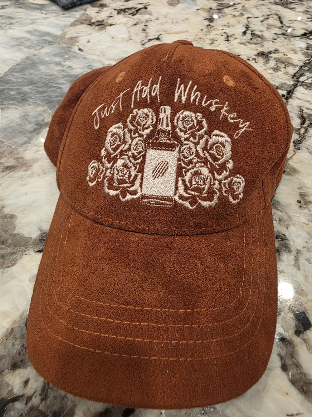 Shyanne  Suede 'Just Add Whiskey' Embroidered Cap